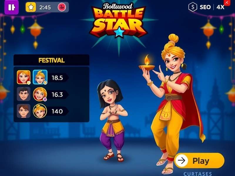 Bollywood Battle Star gameplay screenshot showing characters and interface
